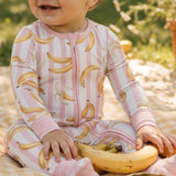 Zip-up Footie - Bananas Pink