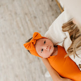 Knit Headband Bow - Blaze