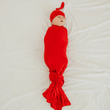Knit Swaddle Blanket - Apple