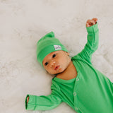 Top Knot Hat - Lime