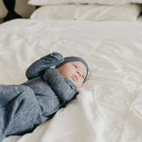 Newborn Knotted Gown - Denim