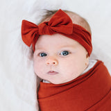 Knit Headband Bow - Rust