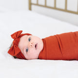 Knit Headband Bow - Rust
