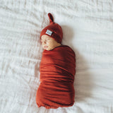 Top Knot Hat - Rust