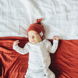 Top Knot Hat - Rust