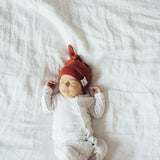 Top Knot Hat - Rust