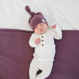 Top Knot Hat - Plum