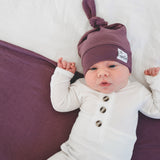 Top Knot Hat - Plum