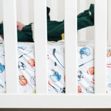 Premium Knit Fitted Crib Sheet - Varsity