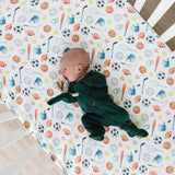Premium Knit Fitted Crib Sheet - Varsity