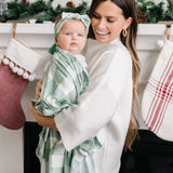 Knit Swaddle Blanket - Pine