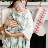 Knit Swaddle Blanket - Pine