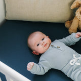Premium Knit Fitted Crib Sheet - Steel